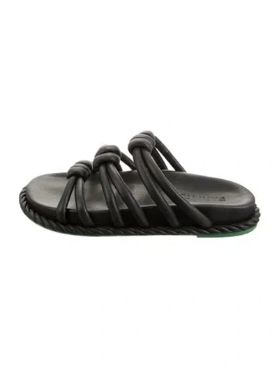 Pre-owned Farm Rio Leather Sandals In Black