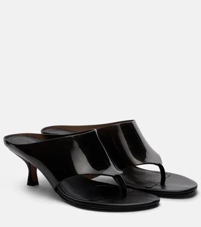 Farm Rio Leather-lined Thong Sandals In Black