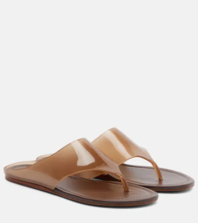 Farm Rio Jelly Thong Flat Sandals Walnut In Blue