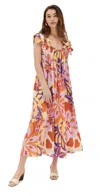 FARM RIO LEE FLORAL SLEEVELESS MAXI DRESS LEE FLORAL