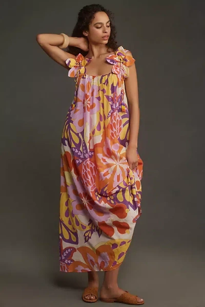 Farm Rio Lee Floral Sleeveless Maxi Dress In Multicolor