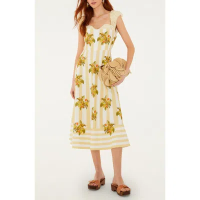 Farm Rio Lemon Birds Multicolor Cropped Dress Lemon Birds Multicolor