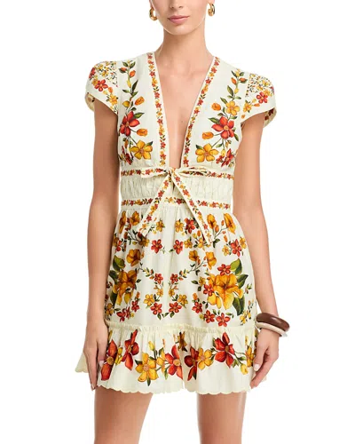 Farm Rio Lemon Bouquet Dress In Multi
