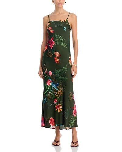 Farm Rio Leopard Flowers Dress In Green