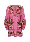 Farm Rio Pink Leopard Forest Mini Dress In Pink