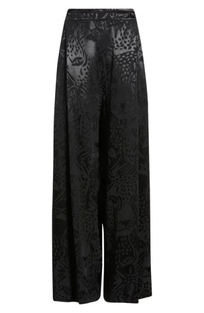 Farm Rio Leopard Jacquard Pants In Black