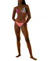 Farm Rio Leopard Pop Triangle Bikini Bottom In Multi