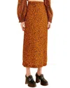 Farm Rio Leopards Texture Black Midi Skirt In Brown