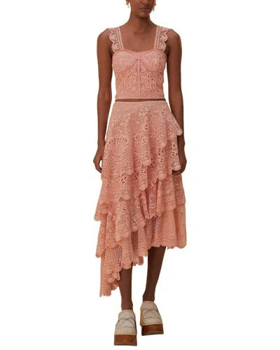 Farm Rio Light Pink Guipire Sleeveless Corset