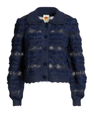 Farm Rio Lightweight Knit Cardigan In Blue
