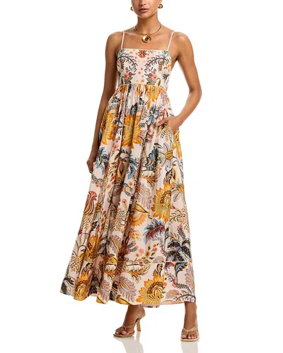 Farm Rio Ligia Floral Dress In Orange