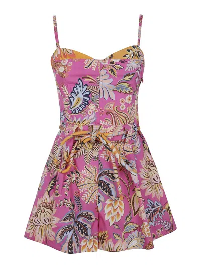Farm Rio Ligia Floral Pink Mini Jumpsuit