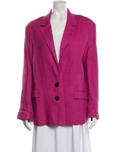 Pre-owned Farm Rio Linen Blazer In Pink