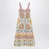 Farm Rio Linen-blend Dress With Nautical Print
