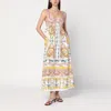Farm Rio Linen-blend Dress With Nautical Print In White