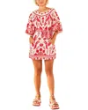 Farm Rio Linen-blend Mini Dress In Red