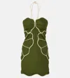Farm Rio Linen-blend Minidress In Green