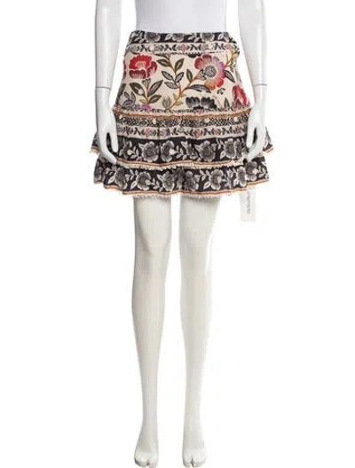 Pre-owned Farm Rio Linen Floral Print Coat In Neutral