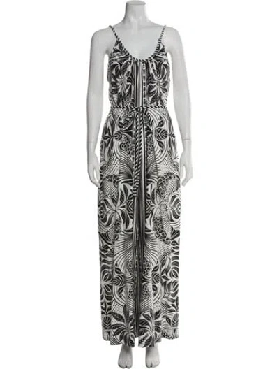 Pre-owned Farm Rio Linen Floral Print Jumpsuit In Multi