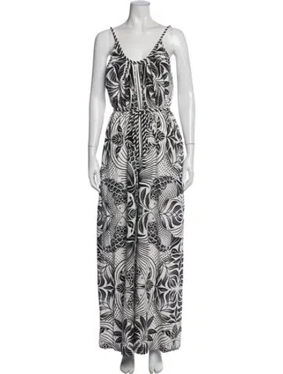 Pre-owned Farm Rio Linen Floral Print Jumpsuit In Multi