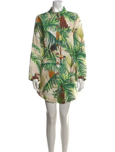 Pre-owned Farm Rio Linen Floral Print Jumpsuit W/ Tags In Multi