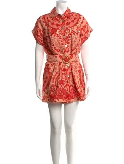 Pre-owned Farm Rio Linen Floral Print Jumpsuit W/ Tags In White