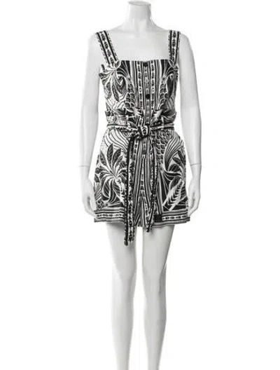 Pre-owned Farm Rio Linen Floral Print Romper