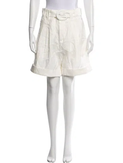 Pre-owned Farm Rio Linen Knee-length Shorts In Neutral