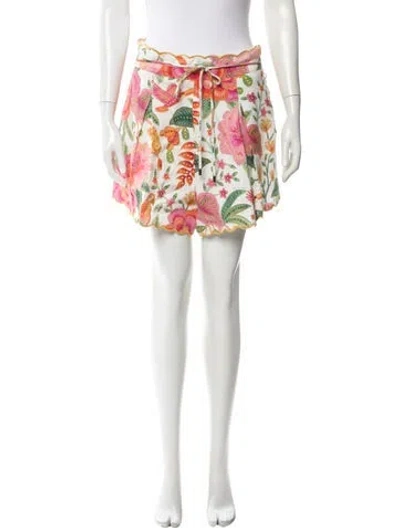 Pre-owned Farm Rio Linen Knee-length Shorts In Pink