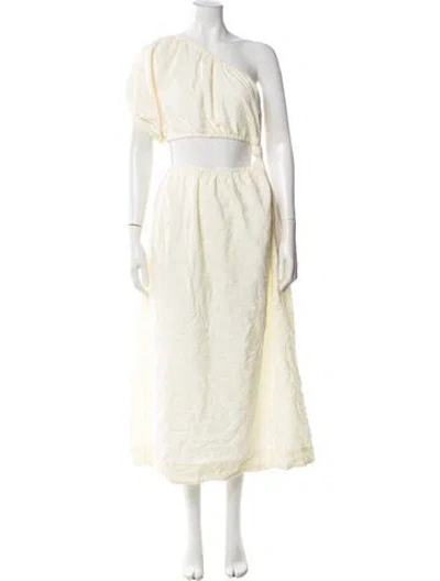 Pre-owned Farm Rio Linen Long Dress In Neutral