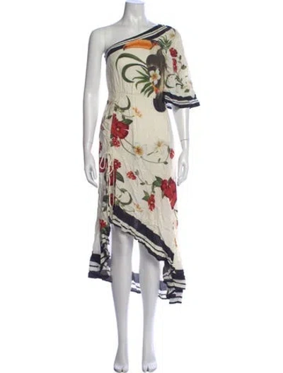 Pre-owned Farm Rio Linen Long Dress In Neutral