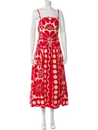 Pre-owned Farm Rio Linen Long Dress In Purple