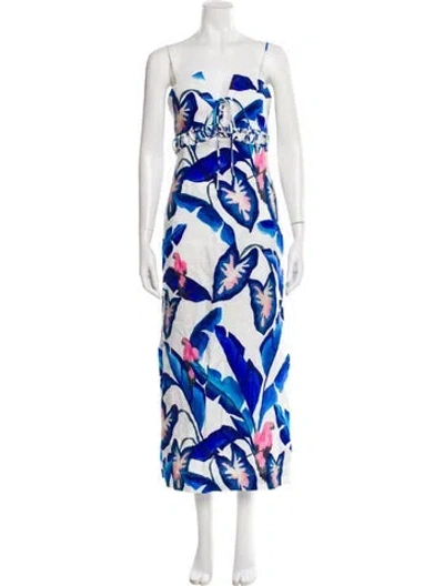 Pre-owned Farm Rio Linen Long Dress W/ Tags In Multi