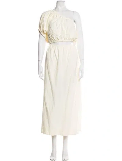 Pre-owned Farm Rio Linen Long Dress W/ Tags In Yellow