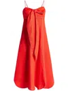 Farm Rio Sleeveless Linen Maxi Dress In Red