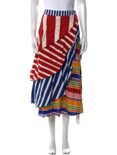 Pre-owned Farm Rio Linen Midi Length Skirt W/ Tags In Neutral