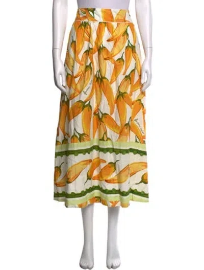Pre-owned Farm Rio Linen Midi Length Skirt W/ Tags In Neutrals