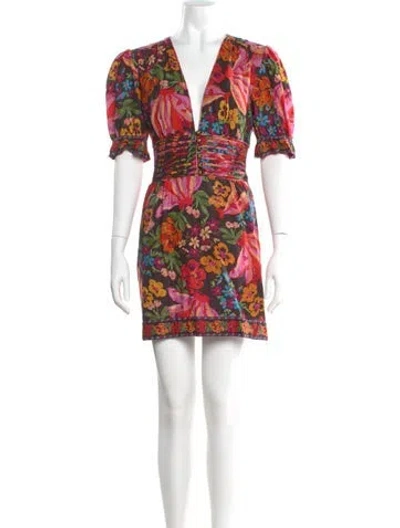 Pre-owned Farm Rio Linen Mini Dress In Black