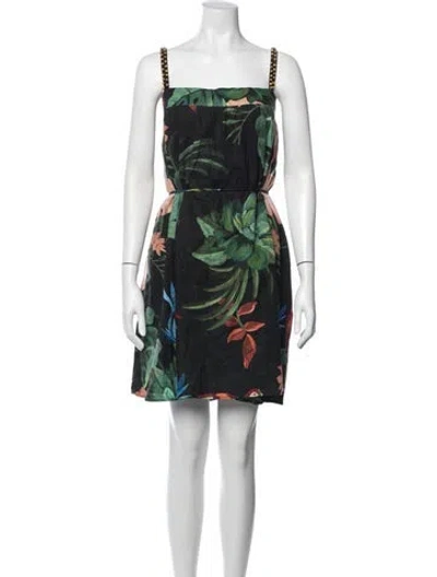 Pre-owned Farm Rio Linen Mini Dress In Green