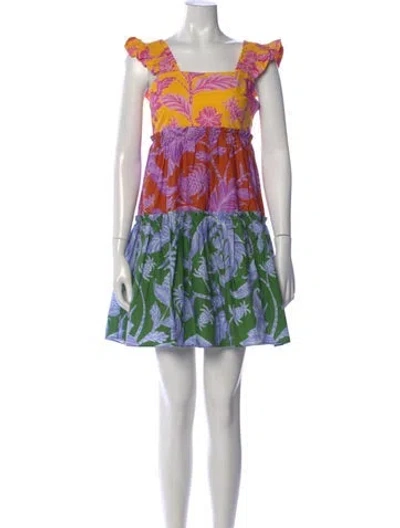 Pre-owned Farm Rio Linen Mini Dress In Green