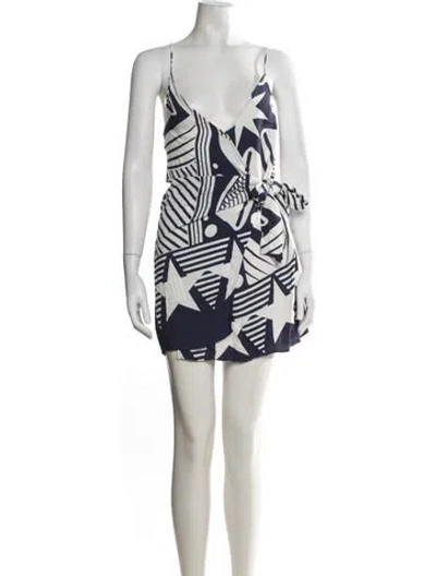 Pre-owned Farm Rio Linen Mini Dress In Green