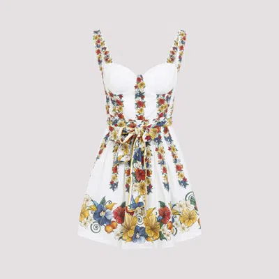 Farm Rio Palm Tree Beach Printed Linen-blend Mini Dress In Multi