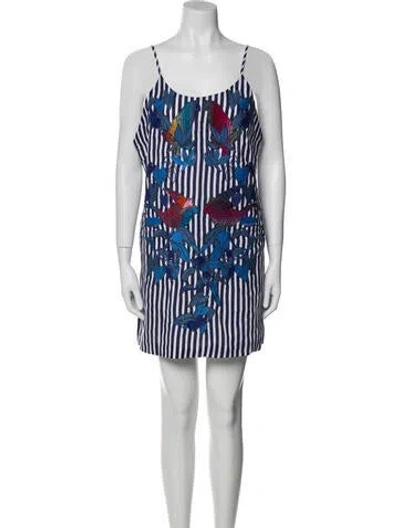 Pre-owned Farm Rio Linen Mini Dress In Multi