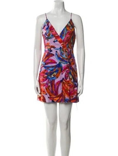 Pre-owned Farm Rio Linen Mini Dress In Multi