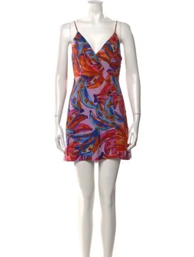 Pre-owned Farm Rio Linen Mini Dress In Multi