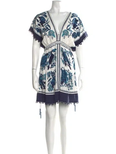 Pre-owned Farm Rio Linen Mini Dress In Multi