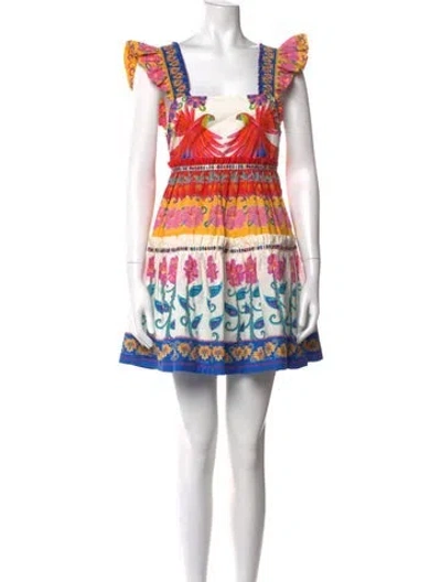 Pre-owned Farm Rio Linen Mini Dress In Multi