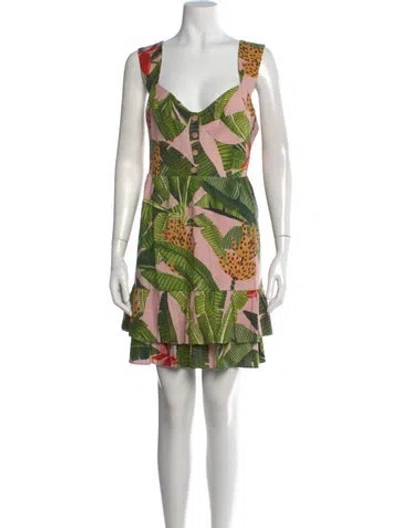 Pre-owned Farm Rio Linen Mini Dress In Multi