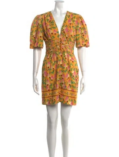 Pre-owned Farm Rio Linen Mini Dress In Multi
