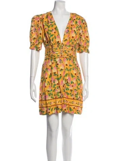 Pre-owned Farm Rio Linen Mini Dress In Multi
